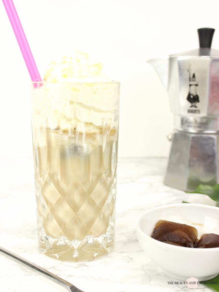 Homemade Iced Coffee Eiskaffee Sahne DIY Kristallglas