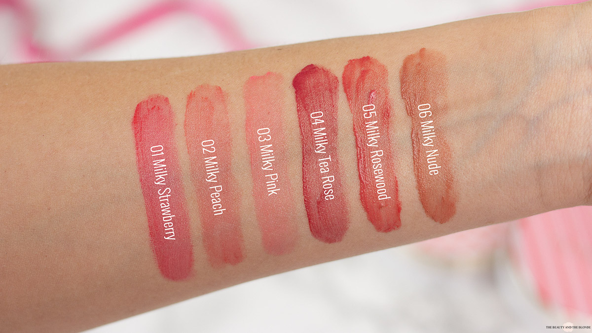 Clarins Milk Shake Collection Lip Milky Mousse Swatches